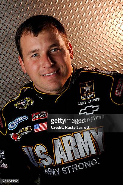 Ryan Newman, driver of the U.S. Army Chevrolet, poses during NASCAR media day at Daytona International Speedway on February 4, 2010 in Daytona Beach,...