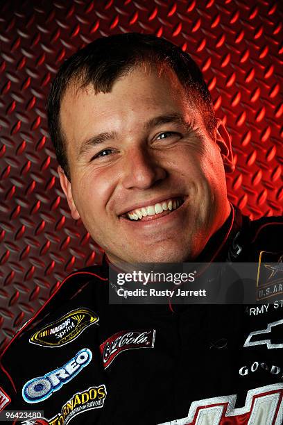 Ryan Newman, driver of the Haas Chevrolet, poses during NASCAR media day at Daytona International Speedway on February 4, 2010 in Daytona Beach,...