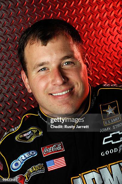 Ryan Newman, driver of the U.S. Army Chevrolet, poses during NASCAR media day at Daytona International Speedway on February 4, 2010 in Daytona Beach,...