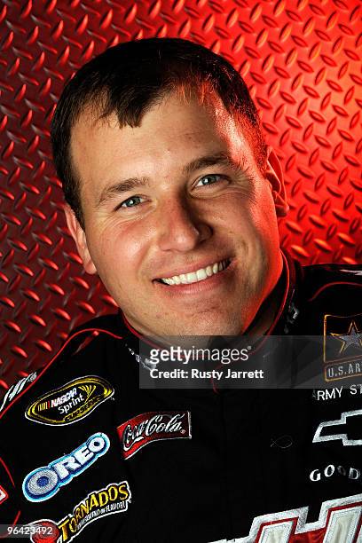Ryan Newman, driver of the Haas Chevrolet, poses during NASCAR media day at Daytona International Speedway on February 4, 2010 in Daytona Beach,...