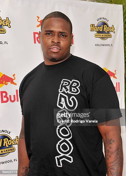 Rashad Butler of the Houston Texans attends the Red Bull Super Pool at Seminole Hard Rock Hotel on February 4, 2010 in Hollywood, Florida.