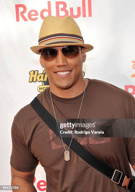 Player Will Demps attends the Red Bull Super Pool at Seminole Hard Rock Hotel on February 4, 2010 in Hollywood, Florida.