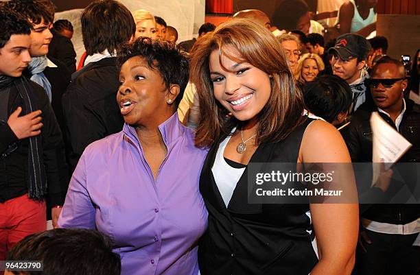 Singers Gladys Knight and Jordin Sparks at the "We Are The World 25 Years for Haiti" recording session held at Jim Henson Studios on February 1, 2010...