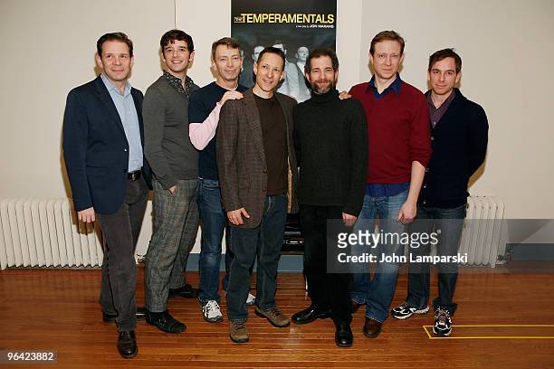Thomas Jay Ryan, Michael Urie, Arnie Burton, John Marans, Jonathan Silverstein, Matthew Schneck and Breslin Wright attend "The Temperamentals" cast...