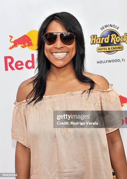 Actress Kellita Smith attends the Red Bull Super Pool at Seminole Hard Rock Hotel on February 4, 2010 in Hollywood, Florida.