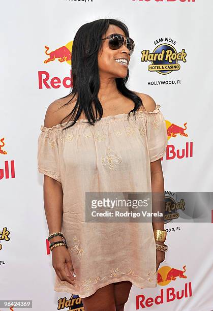 Actress Kellita Smith attends the Red Bull Super Pool at Seminole Hard Rock Hotel on February 4, 2010 in Hollywood, Florida.