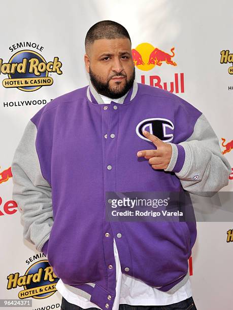 Khaled attends the Red Bull Super Pool at Seminole Hard Rock Hotel on February 4, 2010 in Hollywood, Florida.