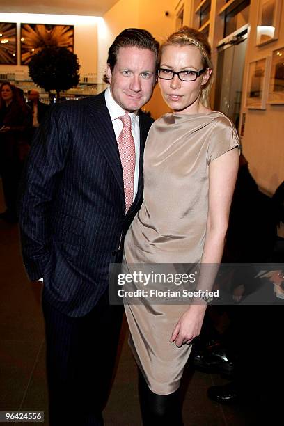 David Groenewold and Nora Rochlitzer attend the 'Christian Louboutin' cocktail reception at The Corner Shop on February 4, 2010 in Berlin, Germany.