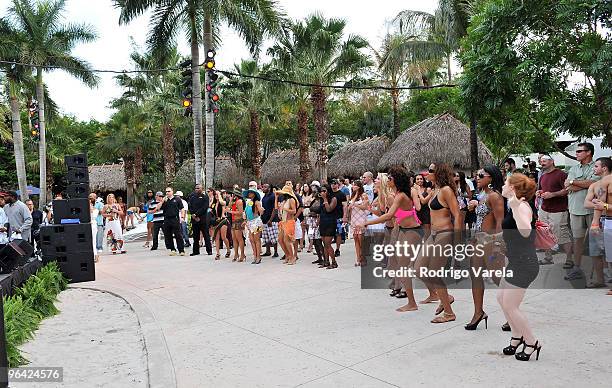 General view of atmosphere at the Red Bull Super Pool at Seminole Hard Rock Hotel on February 4, 2010 in Hollywood, Florida.