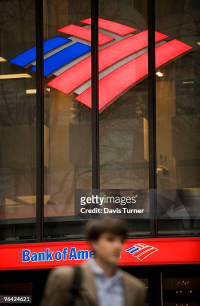 Pedestrian walks past a Bank of America building on February 4, 2010 in Charlotte, North Carolina. Bank of America's former Chief Executive Officer...