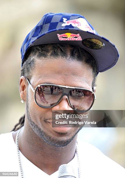 Devin Hester of the Chicago Bears attends the Red Bull Super Pool at Seminole Hard Rock Hotel on February 4, 2010 in Hollywood, Florida.