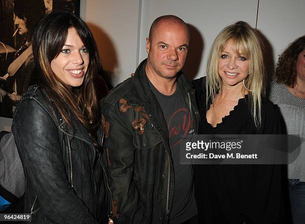 Willa Keswick, Russell Young and Jo Wood attend the private view of 'Russell Young: Dirty Pretty Things', at the Scream Gallery on February 4, 2010...