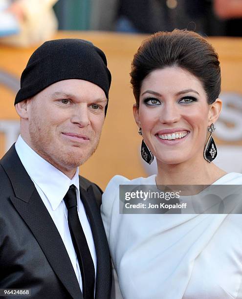 Actor Michael C. Hall and actress Jennifer Carpenter arrive at the 16th Annual Screen Actors Guild Awards held at the Shrine Auditorium on January...