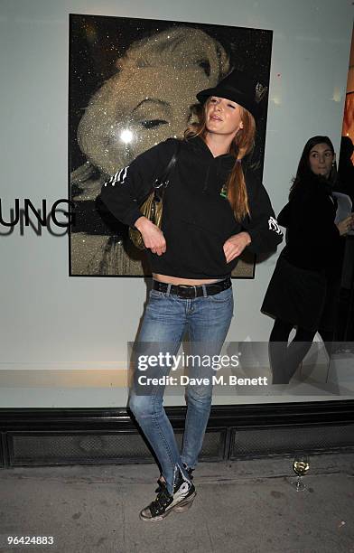 Olivia Inge attends the private view of 'Russell Young: Dirty Pretty Things', at the Scream Gallery on February 4, 2010 in London, England.