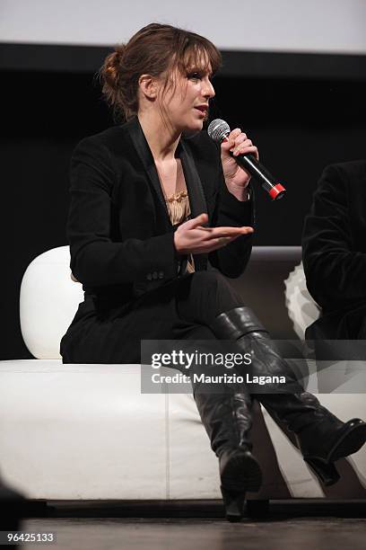 Italian actress Isabella Ragonese attends a Talk Show at Francesco Cilea Theatre during Reggio Calabria FilmFest on February 4, 2010 in Reggio...