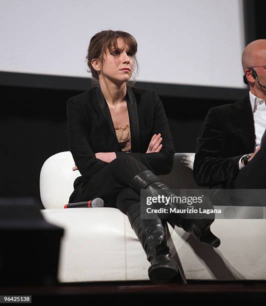 Italian actress Isabella ragonese attends a Talk Show at Francesco Cilea Theatre during Reggio Calabria FilmFest on February 4, 2010 in Reggio...