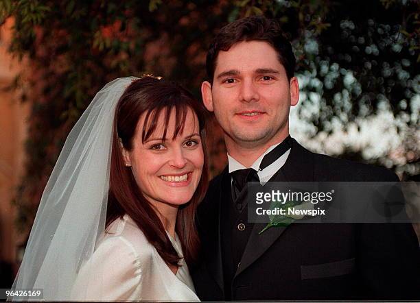 Actor, Eric Bana, after his wedding to Rebecca Gleeson at St Joan of Arc Church, Brighton in Melbourne.