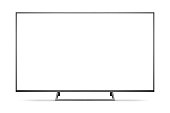 TV 4K flat screen lcd or oled, plasma realistic illustration, White blank HD monitor mockup.
