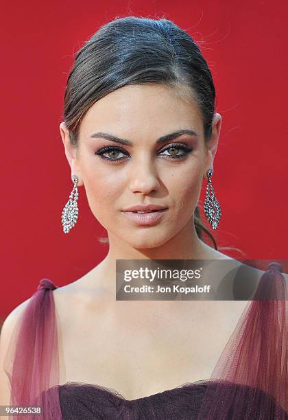 Actress Mila Kunis arrives at the 61st Primetime Emmy Awards held at the Nokia Theatre LA Live on September 20, 2009 in Los Angeles, California.