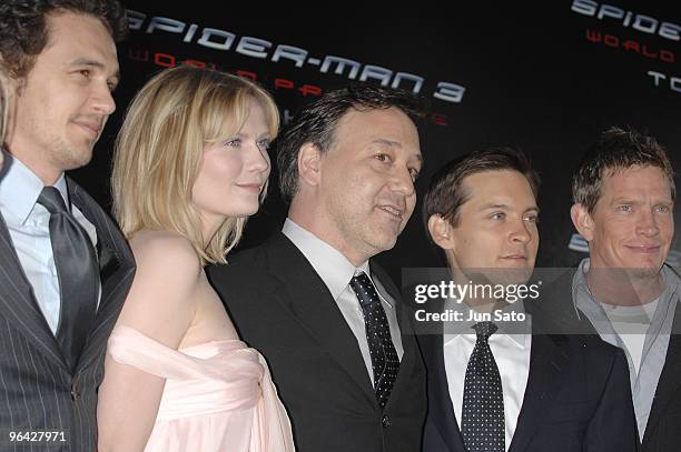 James Franco, Kirsten Dunst, Sam Raimi , Tobey Maguire and Thomas Haden Church