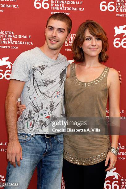 Actor Michele Riondino and actress Isabella Ragonese attend the "Dieci Inverni" photocall at the Palazzo del Casino during the 66th Venice Film...