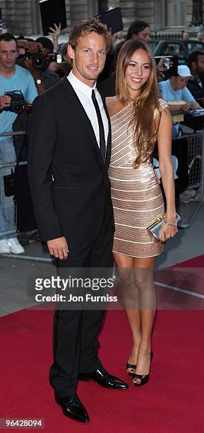 Jenson Button and Jessica Michibata arrive for the 2009 GQ Men Of The Year Awards at The Royal Opera House on September 8, 2009 in London, England.