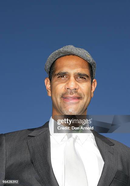 Footballer Michael O'Loughlin poses during celebrations for Gai Waterhouse's "Mad Hatter's" Birthday Party at Royal Randwick Racecourse on September...