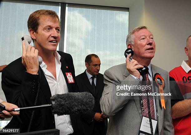 Alastair Campbell and Sir Alex Ferguson attend the annual BGC Global Charity Day at Canary Wharf on September 11, 2009 in London, England.