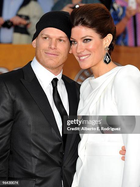 Actor Michael C. Hall and actress Jennifer Carpenter arrive at the 16th Annual Screen Actors Guild Awards held at the Shrine Auditorium on January...