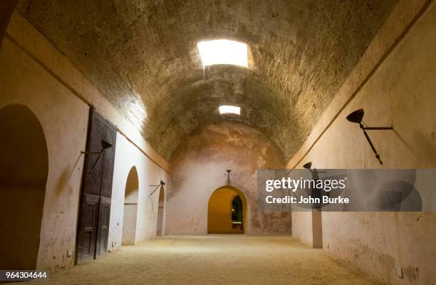 the royal granaries in meknes, morocco. - meknes stock pictures, royalty-free photos & images