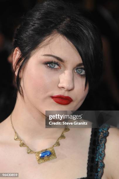 Frances Bean Cobain arrives at the Los Angeles premiere of "Twilight" at the Mann Village and Bruin Theaters on November 17, 2008 in Westwood,...