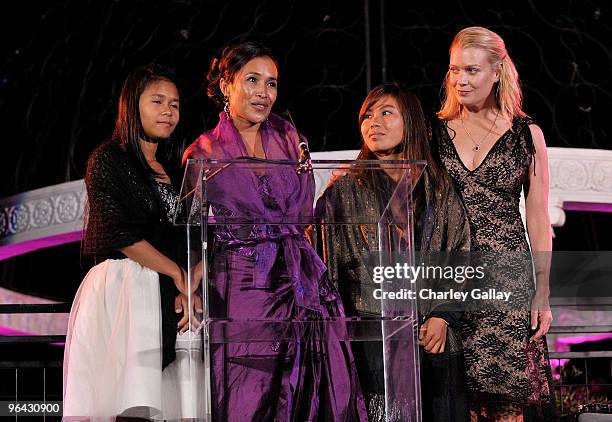 Daly, founder Somaly Mam, Sina, and actress Laurie Holden attend the Somaly Mam Foundation's 2nd annual Los Angeles Gala held at a private residence...