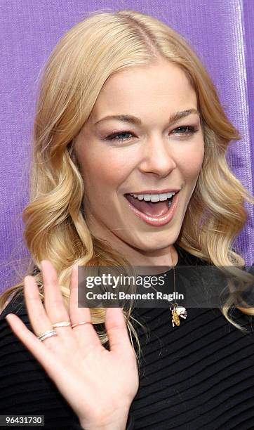 Recording artist LeAnn Rimes attends the It's Y!ou Yahoo! yodel competition at Military Island, Times Square on October 13, 2009 in New York City.