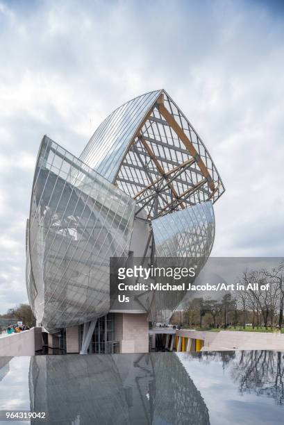 France, Paris - 1 April 2018: Fondation Louis Vuitton designed by Frank Gehry