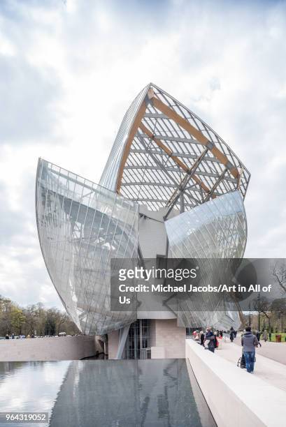 France, Paris - 1 April 2018: Fondation Louis Vuitton designed by Frank Gehry