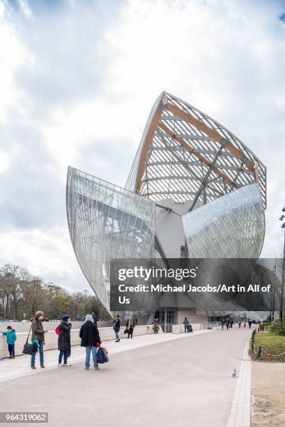 France, Paris - 1 April 2018: Fondation Louis Vuitton designed by Frank Gehry