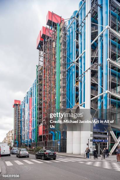 France, Paris - 5 April 2018: Centre Pompidou designed by Italian architect Renzo Piano