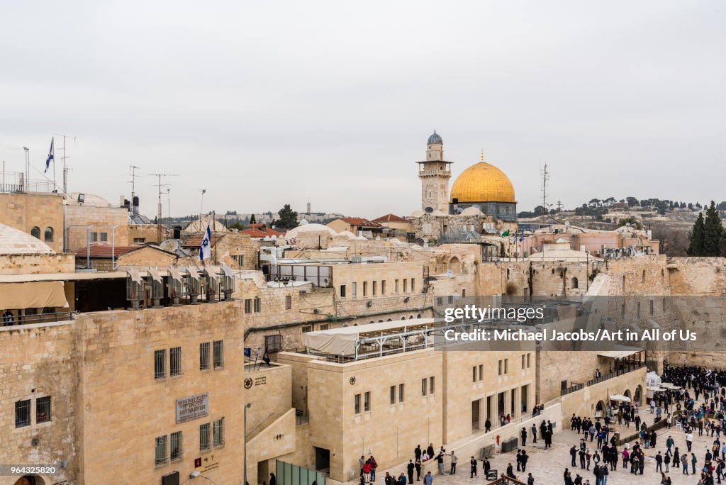 Dome of the rock and wailing wall in Jerusalem, Israel