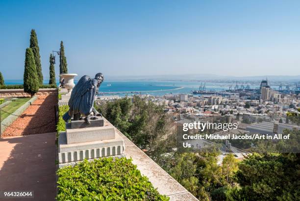 Israel, Haifa - 8th october 2017: Cityscape of Haifa taken from the Bahá'í gardens