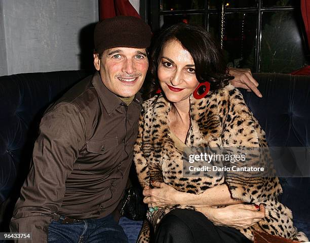 Phillip Bloch and Nathalie Rykiel attends the Sonia Rykiel Pour H&M Knitwear Collection Preview at Bobo on February 4, 2010 in New York City.