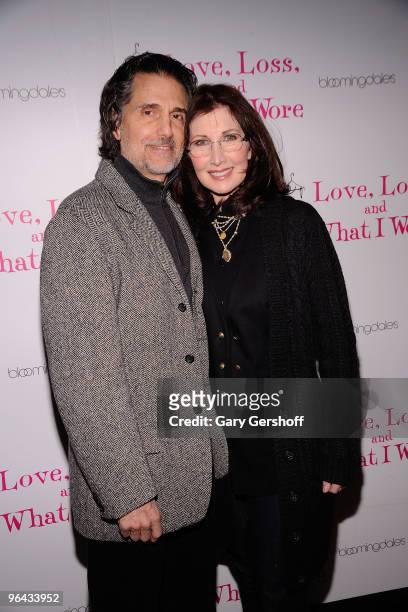 Actors Chris Sarandon and Joanna Gleason attend the "Love, Loss, and What I Wore" new cast member celebration at Marseille on February 4, 2010 in New...