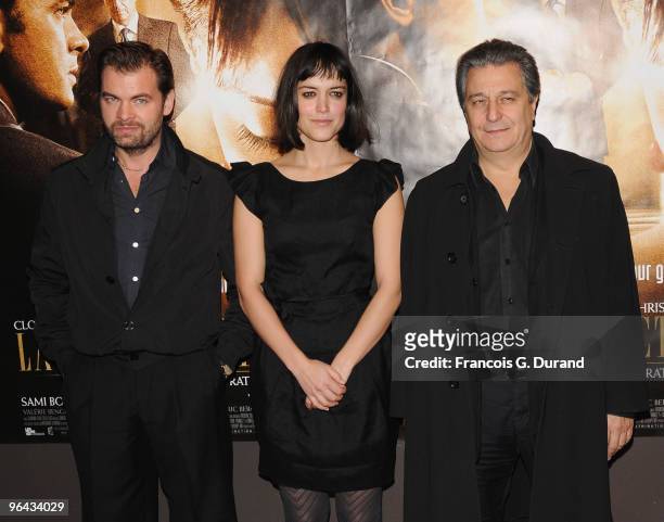 French actors Clovis Cornillac, Vimala Pons and Christian Clavier attend "La Sainte Victoire" Paris Premiere at UGC Cine Cite Bercy on November 30,...