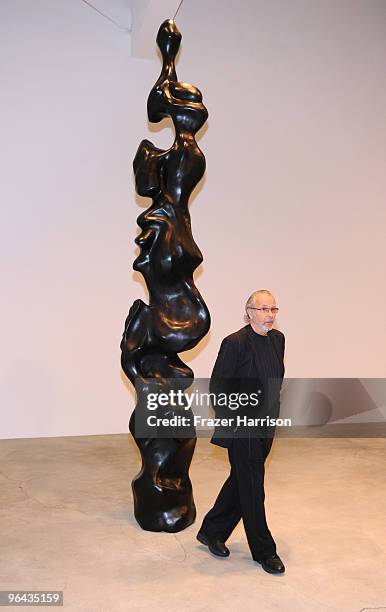 Artist Herb Alpert attends his Black Totem Series Artist Reception held at Ace Gallery on February 4, 2010 in Beverly Hills, California.