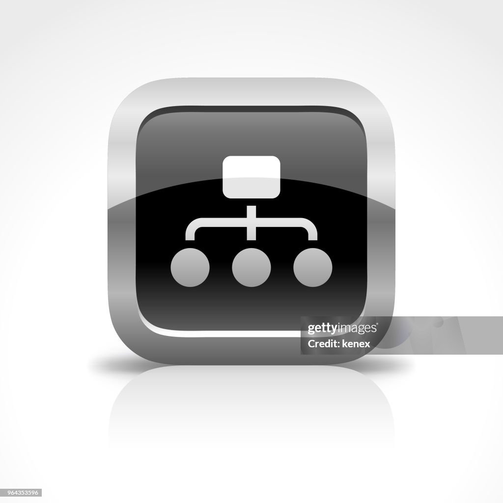 Sharing and Teamwork Glossy Button Icon