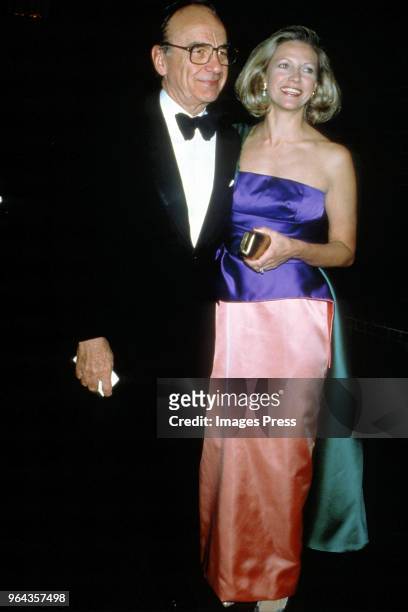 Rupert Murdoch and wife Anna Murdoch Mann circa 1989 in New York City.
