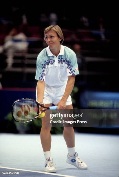 Martina Navratilova plays during the Virginia Slims Championships on November 15, 1993.