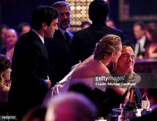 Actors B.J. Novak, Christoph Waltz, Diane Kruger and director Quentin Tarantino onstage at the 15th annual Critics' Choice Movie Awards held at the...