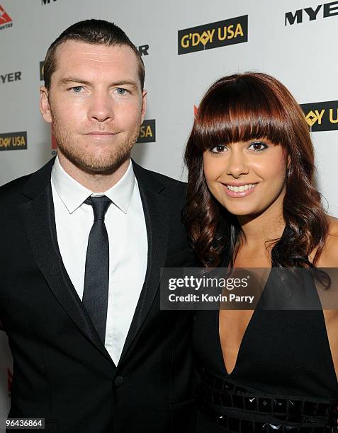 Actor Sam Worthington and guest attend the G'Day USA 2010 Black Tie gala at the Hollywood & Highland Center on January 16, 2010 in Hollywood,...