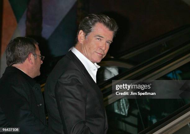 Actor Pierce Brosnan attends the premiere of "Percy Jackson & The Olympians: The Lightning Thief" at AMC Lincoln Square on February 4, 2010 in New...