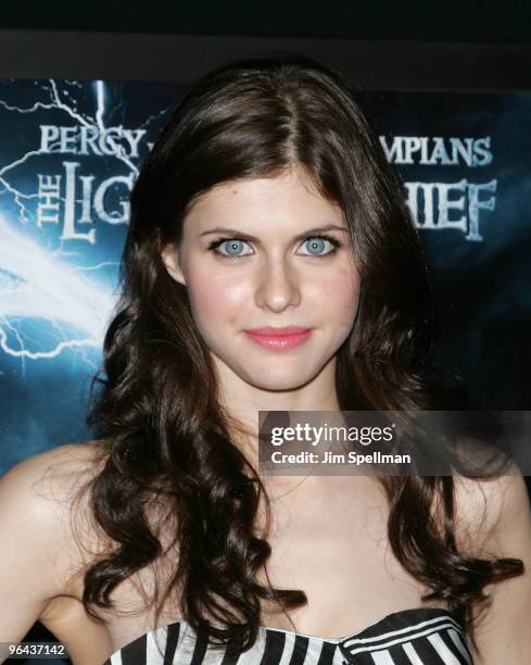 Alexandra Daddario attends the premiere of "Percy Jackson & The Olympians: The Lightning Thief" at AMC Lincoln Square on February 4, 2010 in New York...